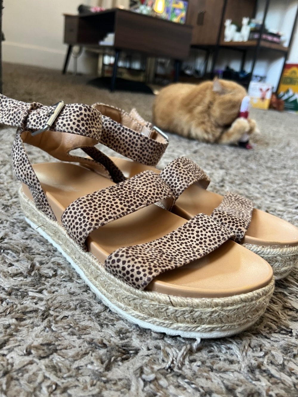 Universal Thread Tan Speckled Platform Espadrille Sandals
